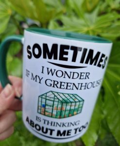 greenhouse mug and coaster set